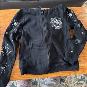 Disney Black Mickey Mouse Embroidered Zip-Up Hoodie youth XS